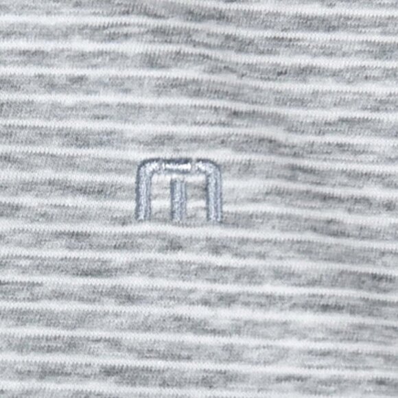 Travis Mathew Polo Men's Gray White Stripes Short Sleeve 2XL Button Golf Active - Picture 4 of 9